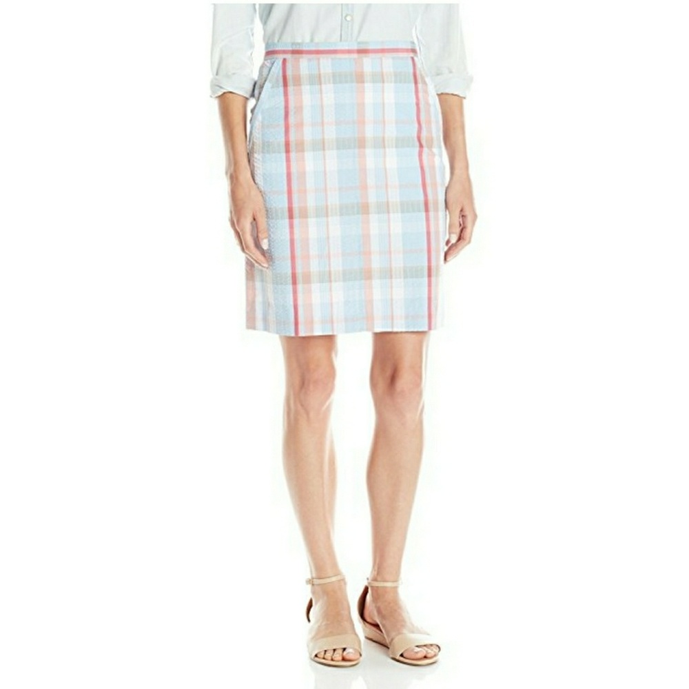 Anne Klein Madras Two-Pocket Skirt